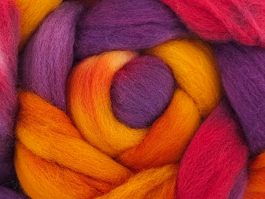 "Reborn in Fire" | Hand Dyed BFL Fiber