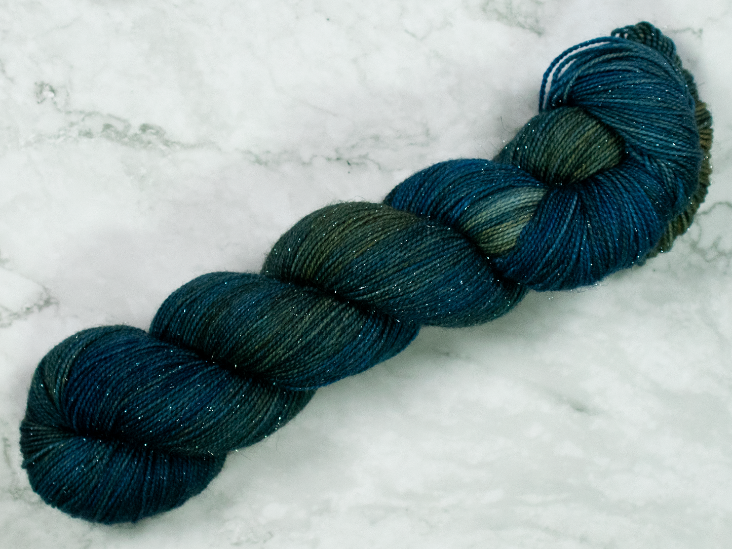 Photo of Fingering Weight Glitter yarn in "Larkspur"