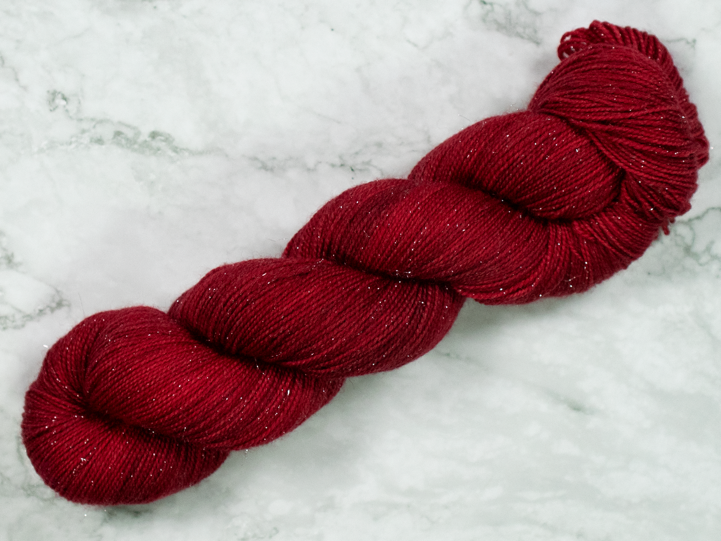 Photo of Fingering Weight Glitter yarn in "Princess of Mars"