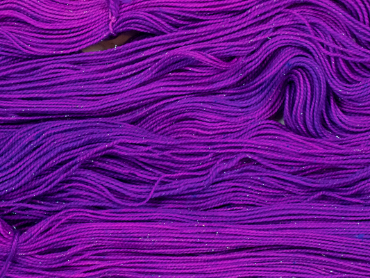 Photo of Fingering Weight Glitter yarn in "Cynthia's Lunchbox"