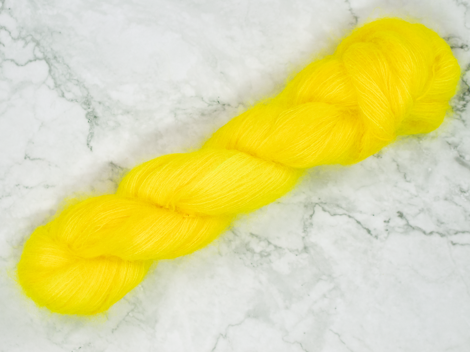 Photo of Mohair yarn in "BAF Yellow"