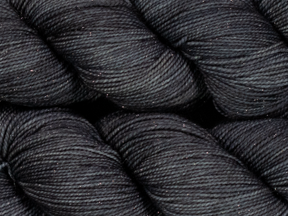 Photo of Fingering Weight Glitter yarn in "Soot"
