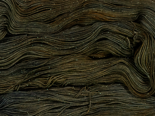 Photo of Fingering Weight Glitter yarn in "Clockwork"